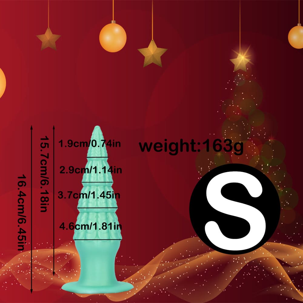 Christmas Tree Dildo - Silicone Butt Plug with Unique Layered Design - 3 Sizes