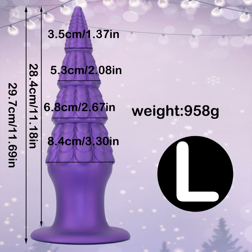 Christmas Tree Dildo - Silicone Butt Plug with Unique Layered Design - 3 Sizes