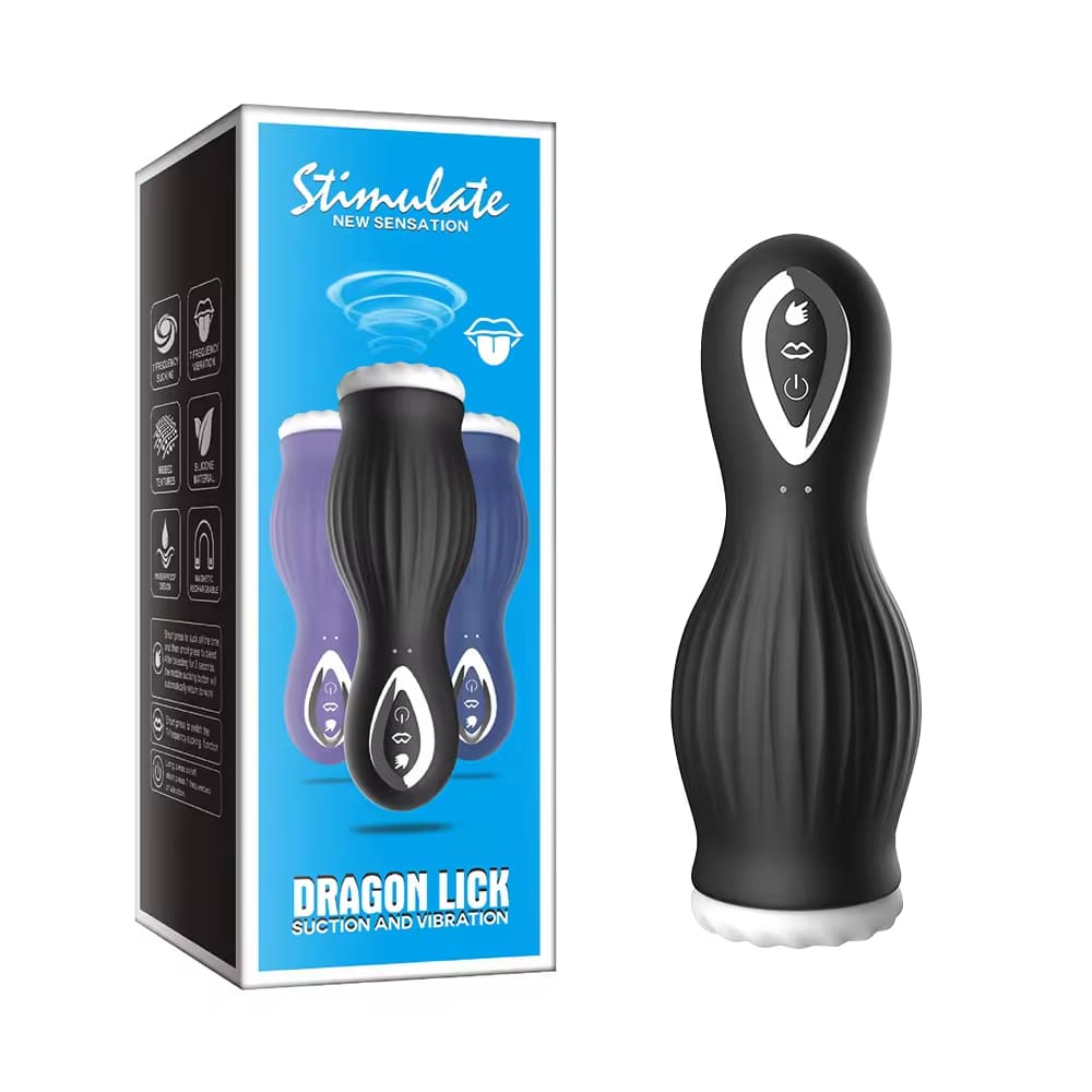 DragonLick - Silicone Male Masturbator - Vibrating & Suction Stroker