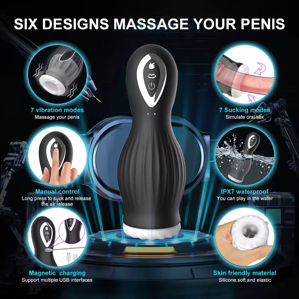 DragonLick - Silicone Male Masturbator - Vibrating & Suction Stroker