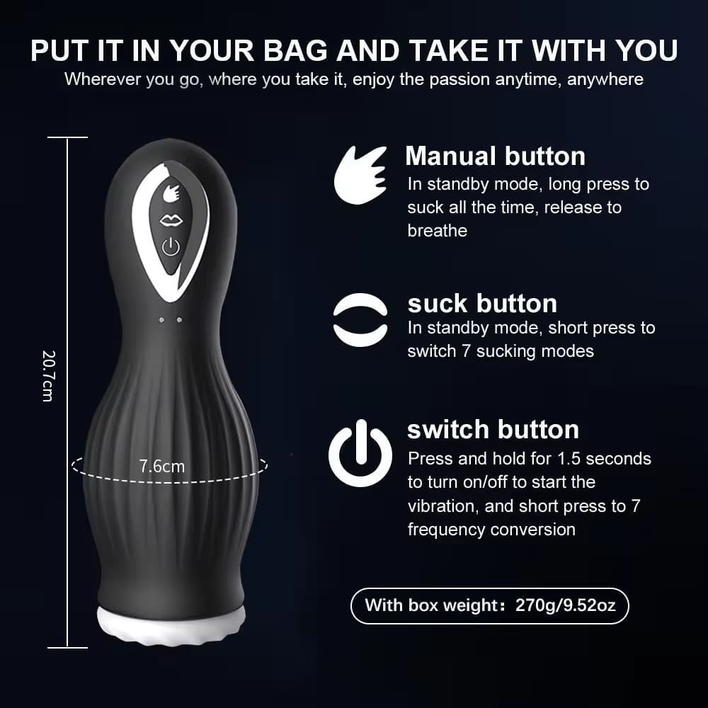 DragonLick - Silicone Male Masturbator - Vibrating & Suction Stroker