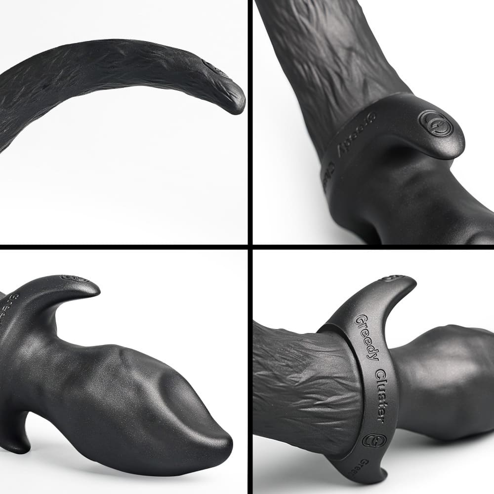 Greedy-Cluster-Puppy-Flame-Plug-Silicone-Tail-Anal-Plug-3-Sizes