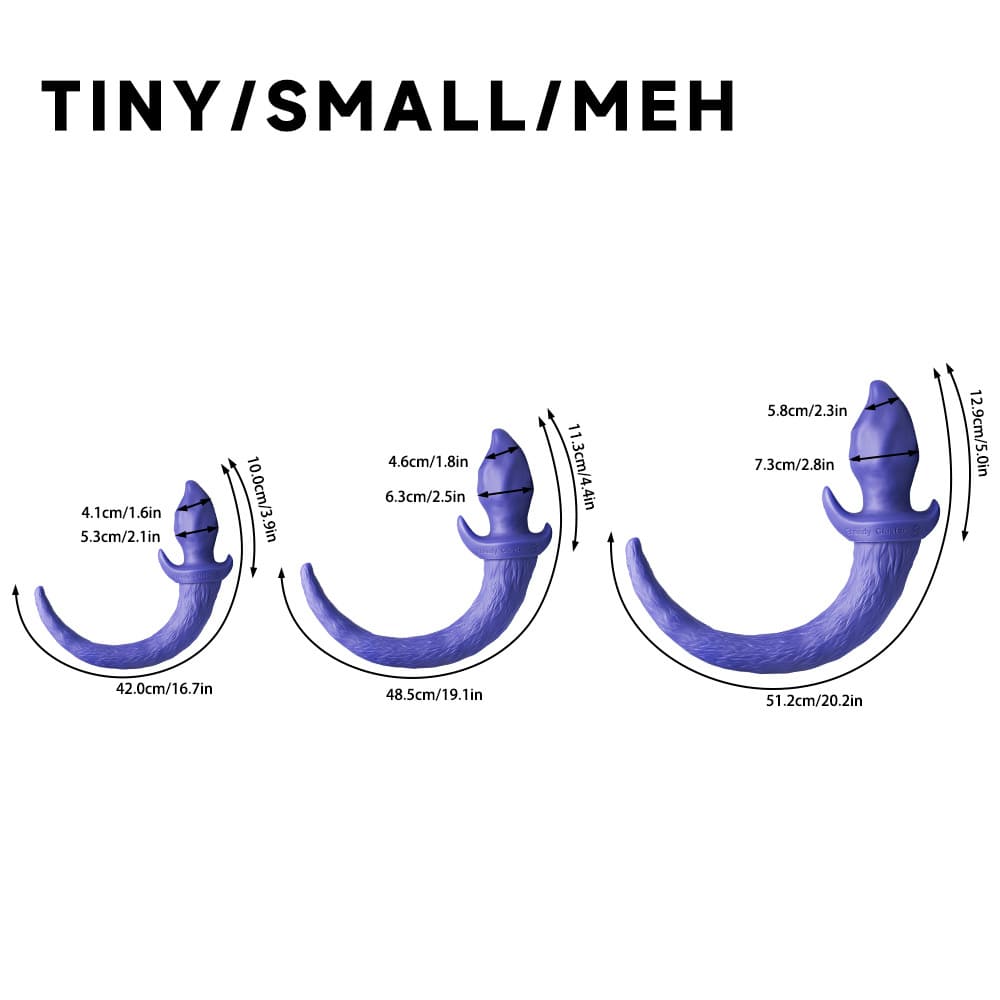 Greedy-Cluster-Puppy-Flame-Plug-Silicone-Tail-Anal-Plug-3-Sizes