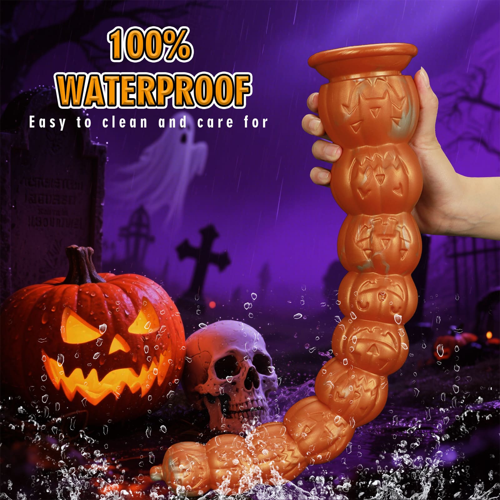 Halloween Pumpkin - Long Anal Plug - Anal Bead