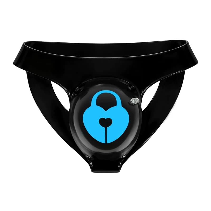 Pumpland - Inflatable Silicone Black Heart Cutout Bulging Thong – Lock