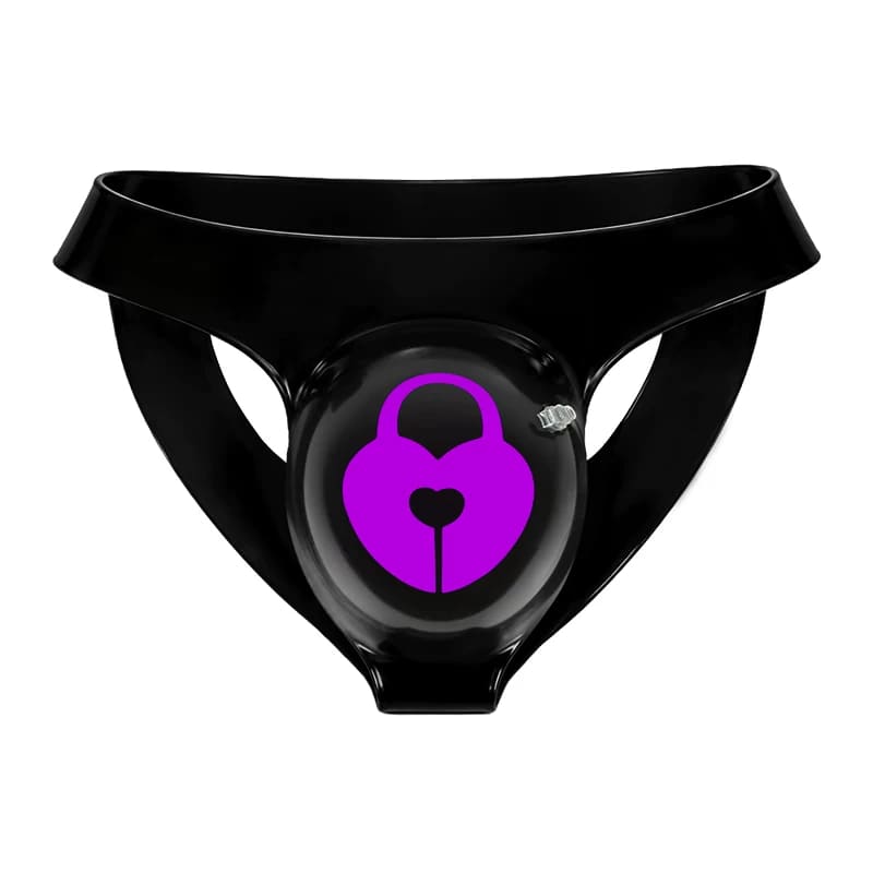 Pumpland - Inflatable Silicone Black Heart Cutout Bulging Thong – Lock