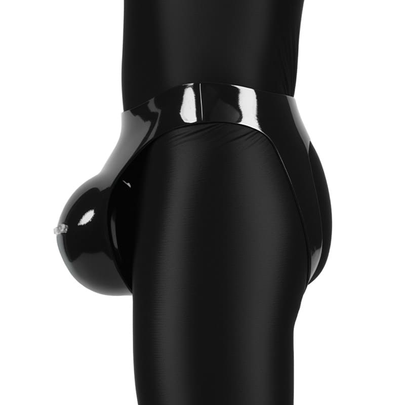 Pumpland - Inflatable Silicone Black Heart Cutout Bulging Thong – Lock