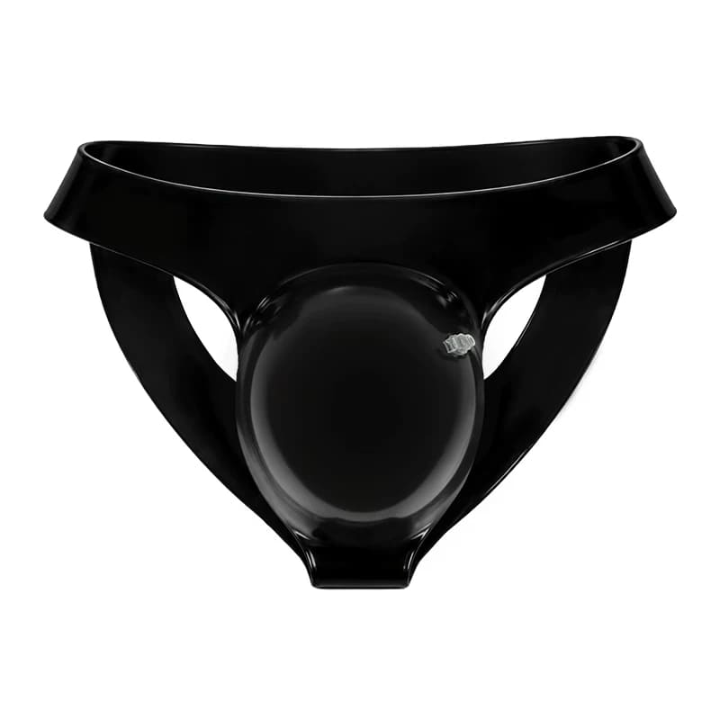 Pumpland - Inflatable Silicone Black Heart Cutout Bulging Thong – Lock