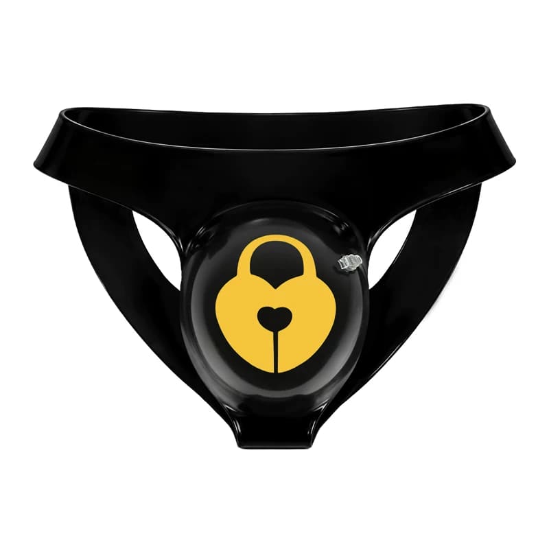 Pumpland - Inflatable Silicone Black Heart Cutout Bulging Thong – Lock
