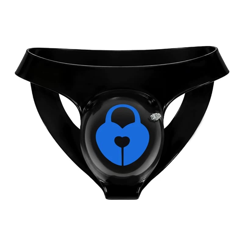 Pumpland - Inflatable Silicone Black Heart Cutout Bulging Thong – Lock