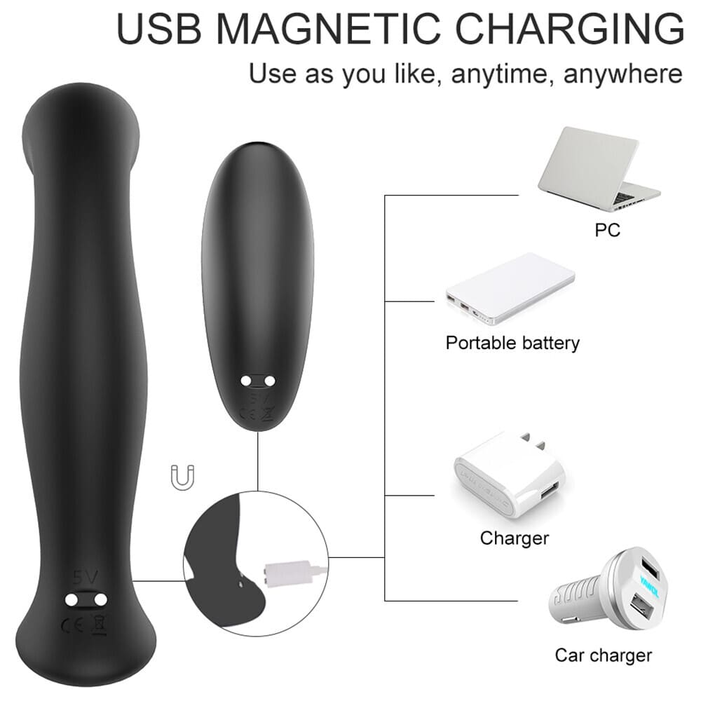 Jelly-Remote-Control-Prostate-Massager-Silicone-Anal-Vibrator