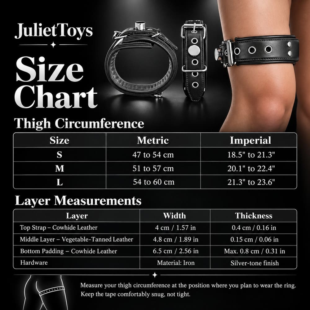 JulietToys-Leather-Thigh-Cuffs-with-Padded-Lining-3-Sizes