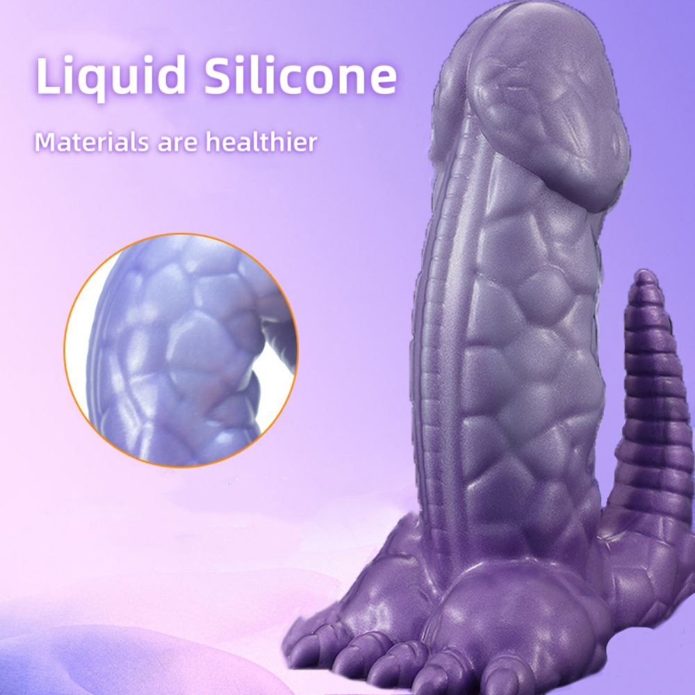 Dragon Dildo - Stimulating Textures Dildo - Large Glans Premium Silicone Dildo