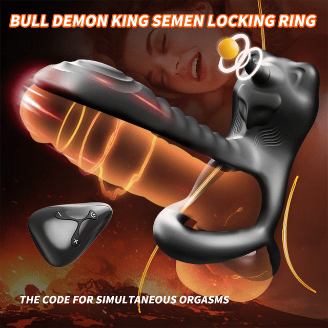Bull Cock Ring - Double Pénétration Cock And Ball Ring - 12 Modes de Vibration