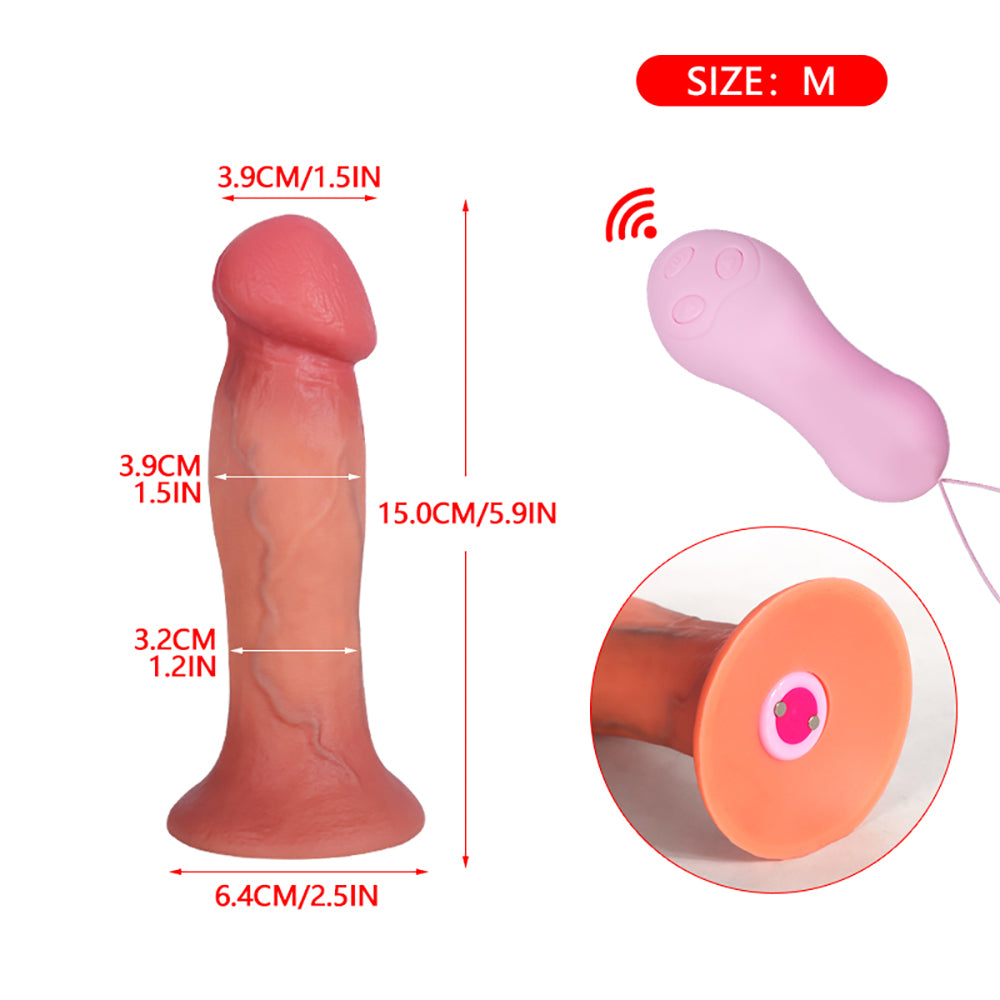 Realistic Dildo - With Remote Control Vibrating - Large Glans Masturbation