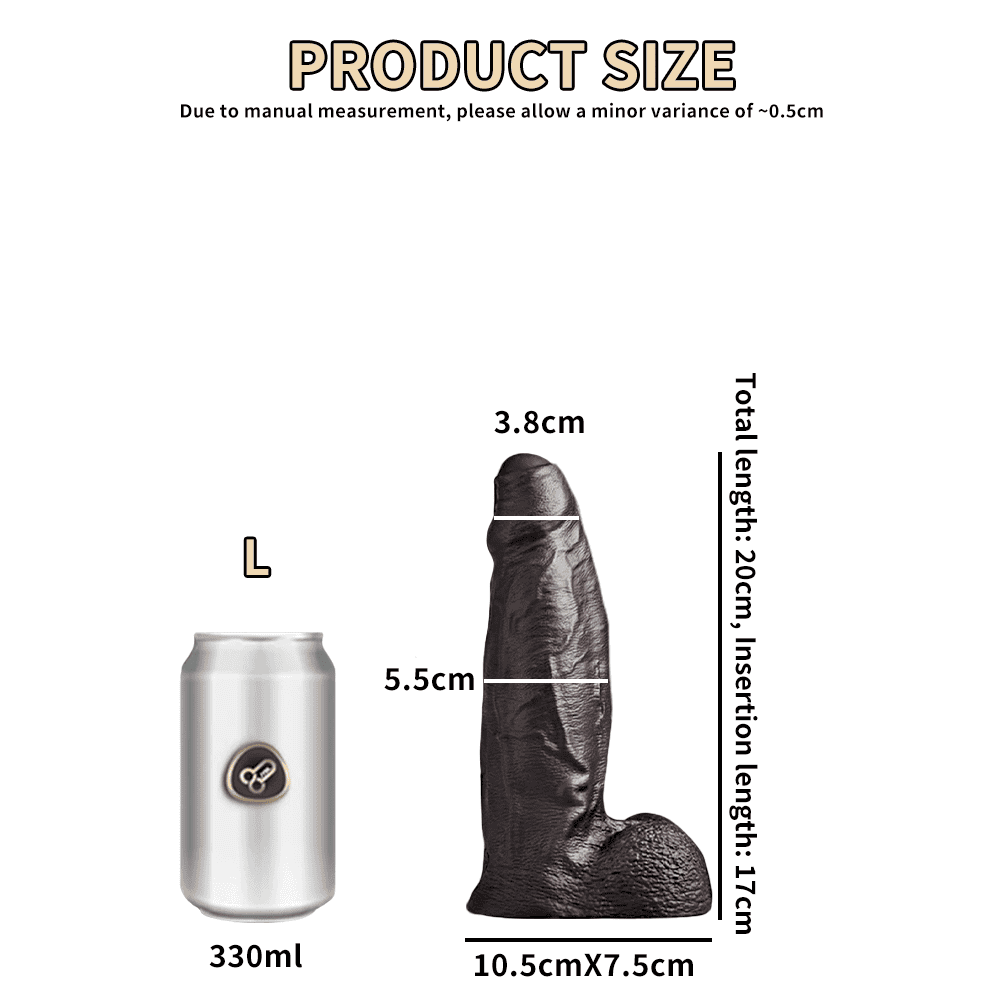 Strongman – Thick & Realistic Dildo - Powerful Suction Base - 5 Sizes