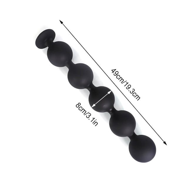 Perles anales à ventouse - Boules anales en silicone de grande taille - Jouet sexuel d'entraînement anal