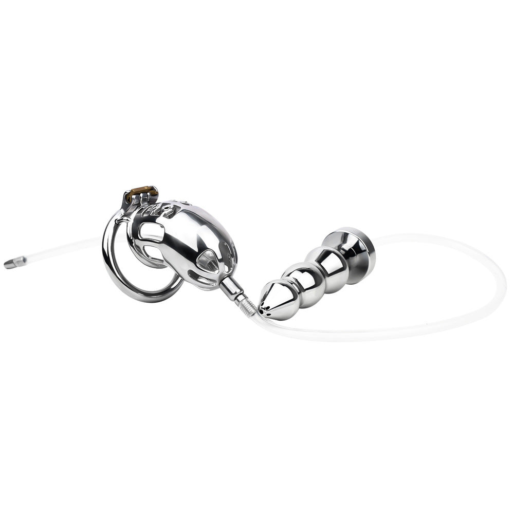 Varkon - Spiked Chastity Cage With Enema Butt Plug