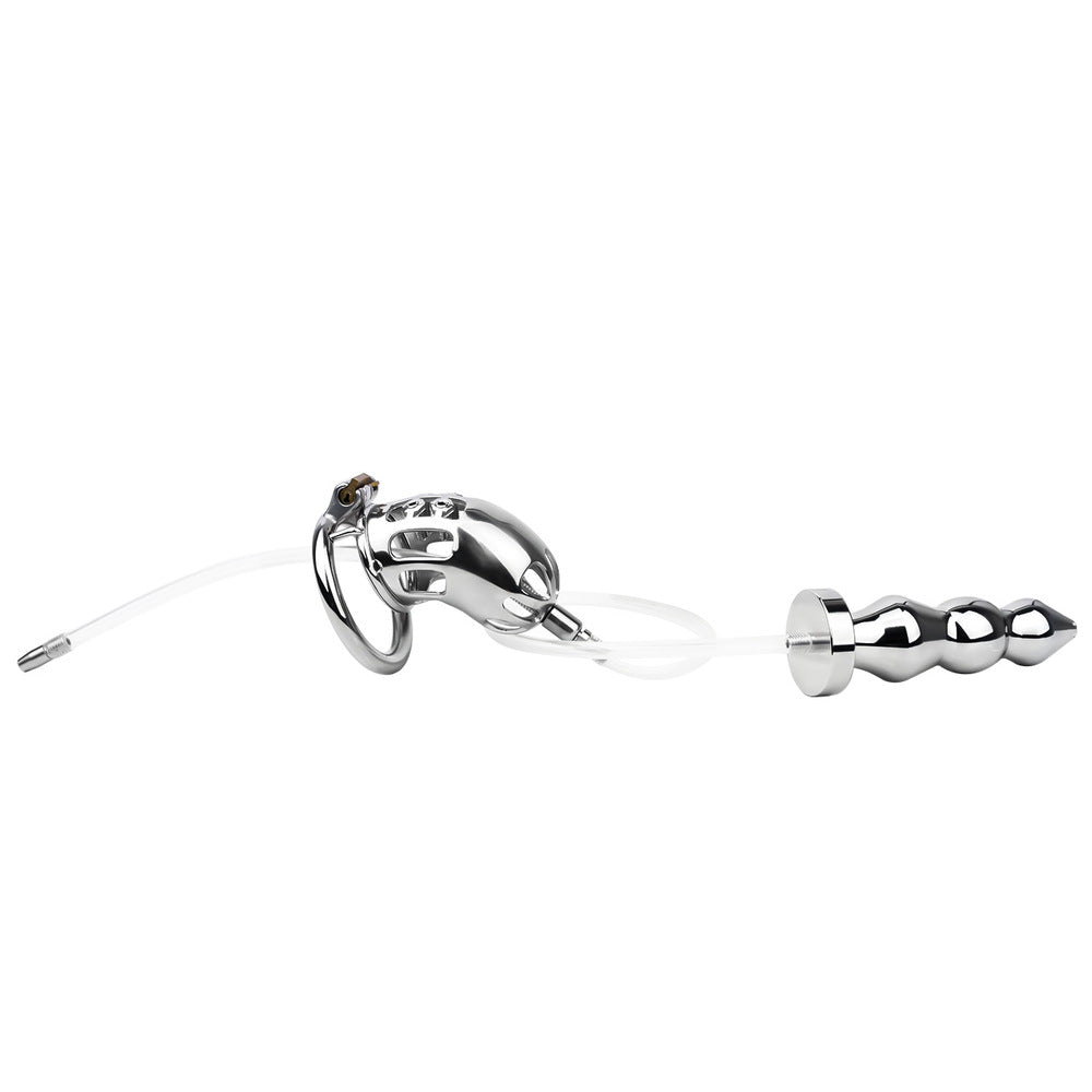 Varkon - Spiked Chastity Cage With Enema Butt Plug