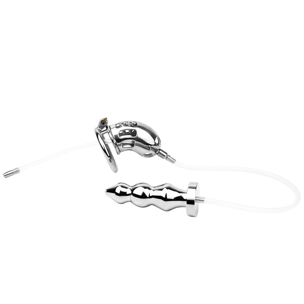Varkon - Spiked Chastity Cage With Enema Butt Plug