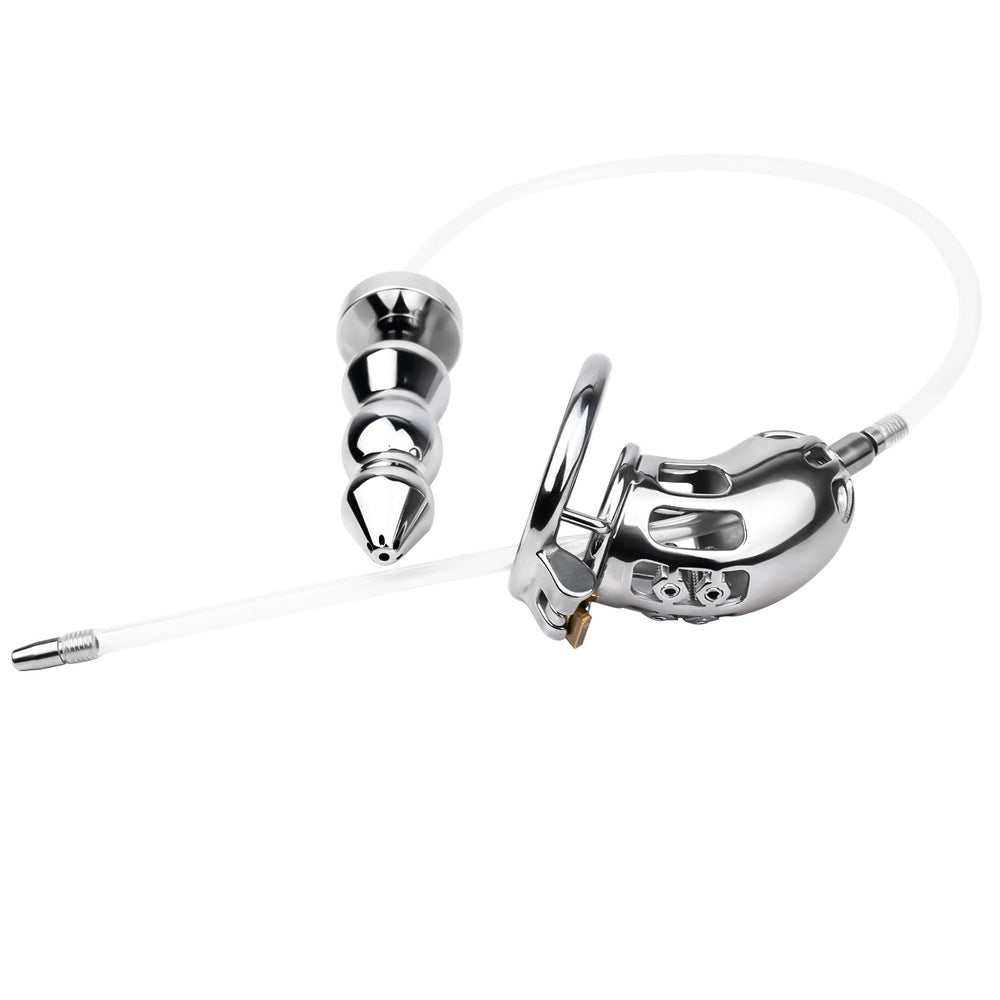 Varkon - Spiked Chastity Cage With Enema Butt Plug