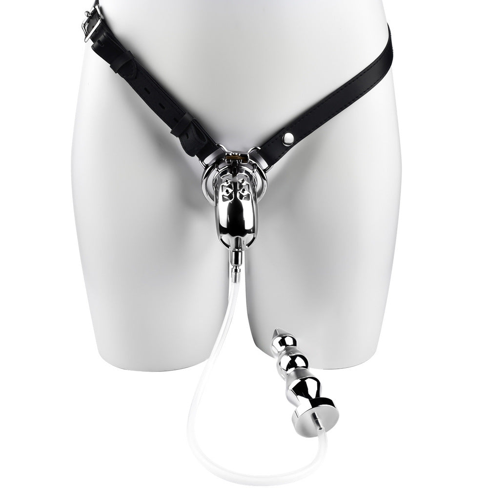 Varkon - Spiked Chastity Cage With Enema Butt Plug