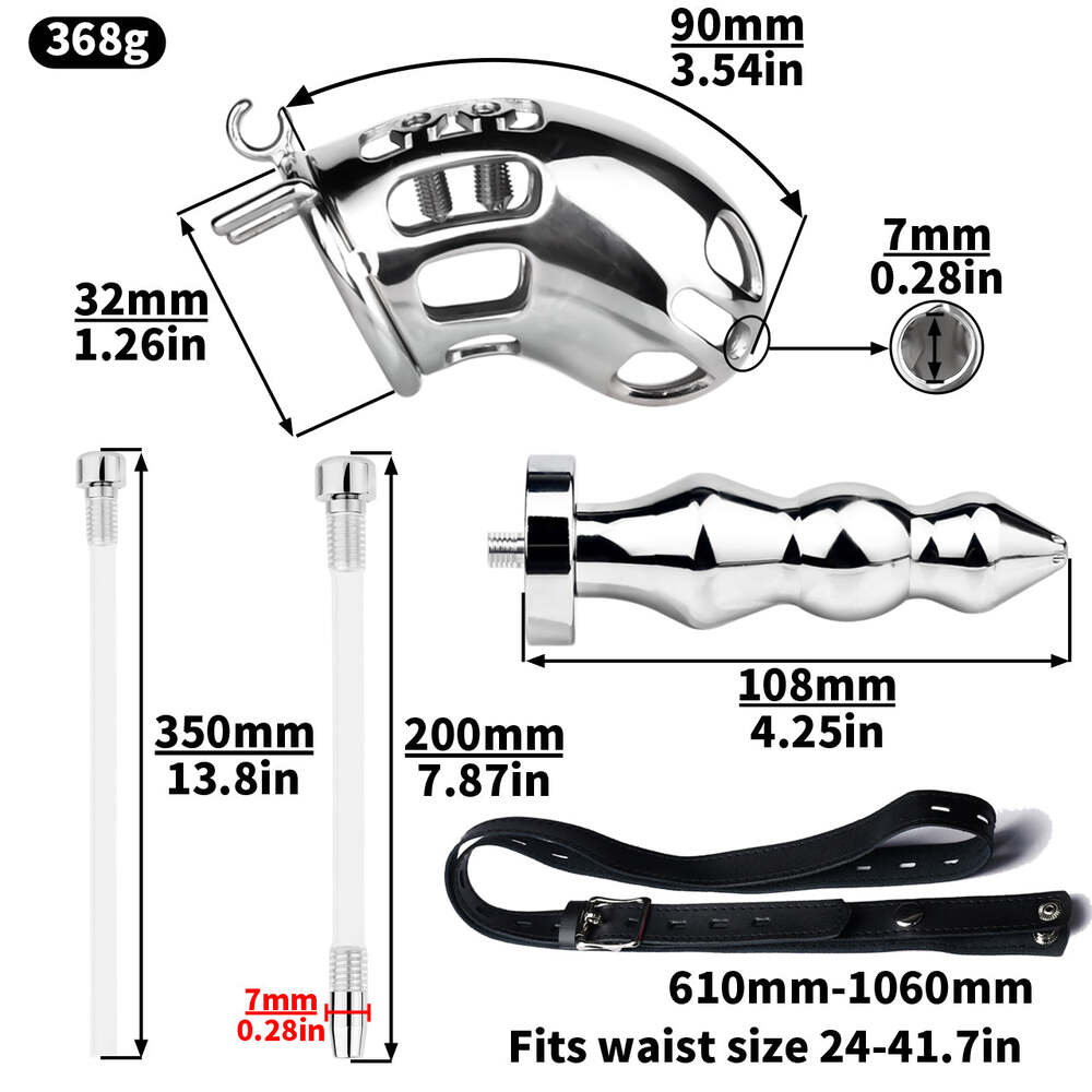 Varkon - Spiked Chastity Cage With Enema Butt Plug