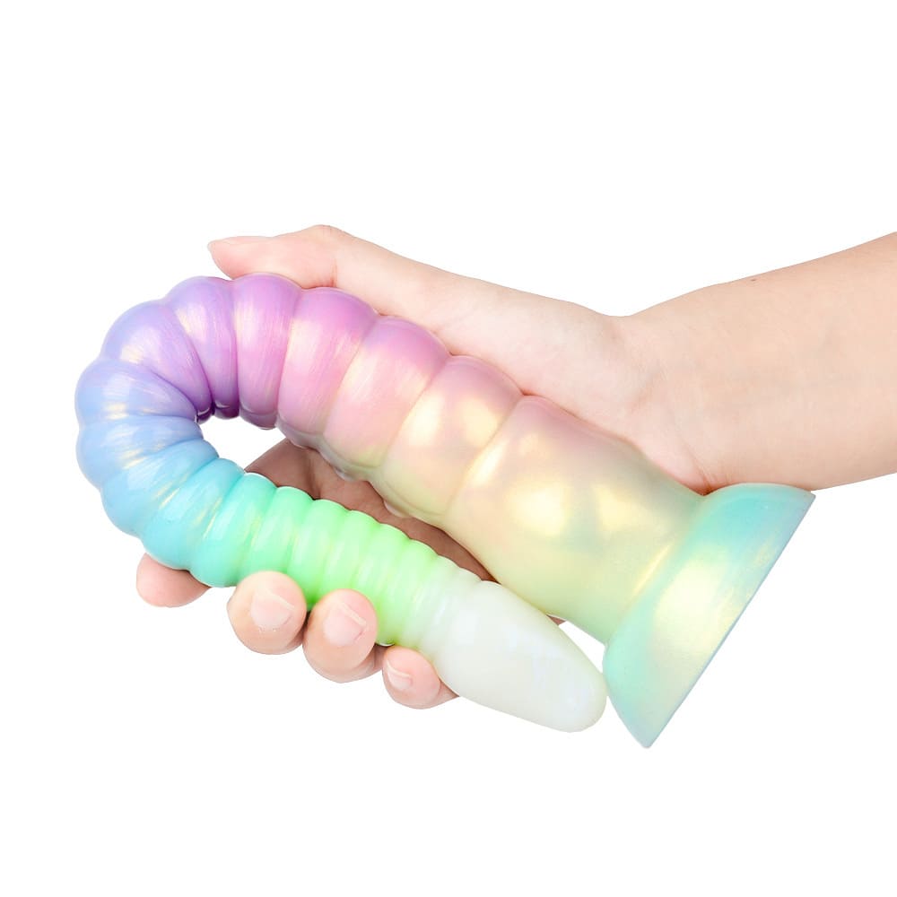 Velor-Silicone-Glow-in-the-Dark-Dildo-Vibrating-Long-Anal-Toy