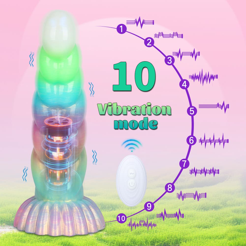 WistGlow – Fantasy Dildo – Spiral Texture & Glow-in-the-Dark Vibrating Dildo
