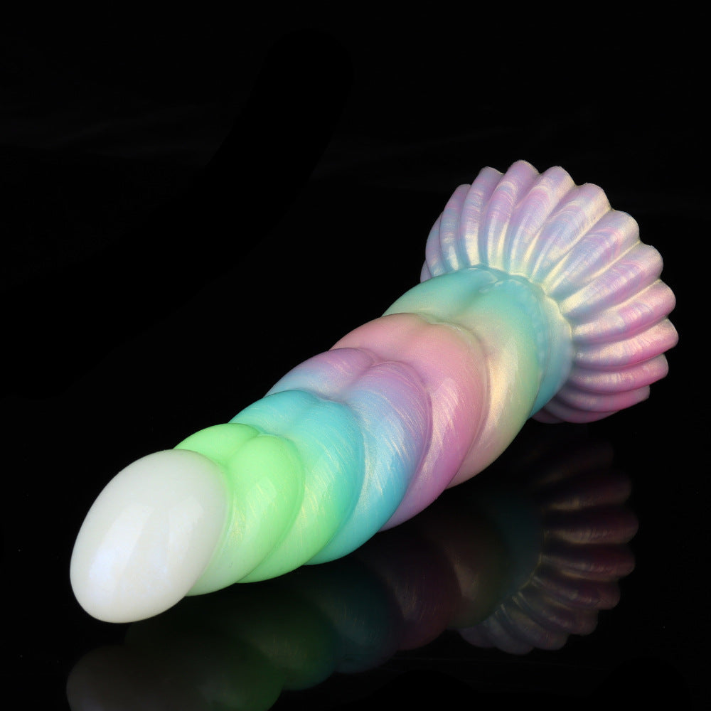 WistGlow – Fantasy Dildo – Spiral Texture & Glow-in-the-Dark Vibrating Dildo