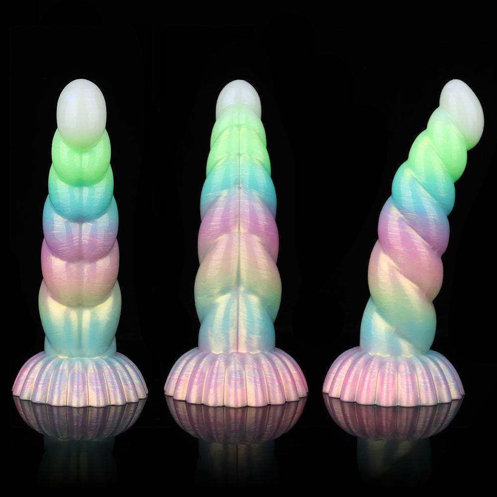 WistGlow – Fantasy Dildo – Spiral Texture & Glow-in-the-Dark Vibrating Dildo