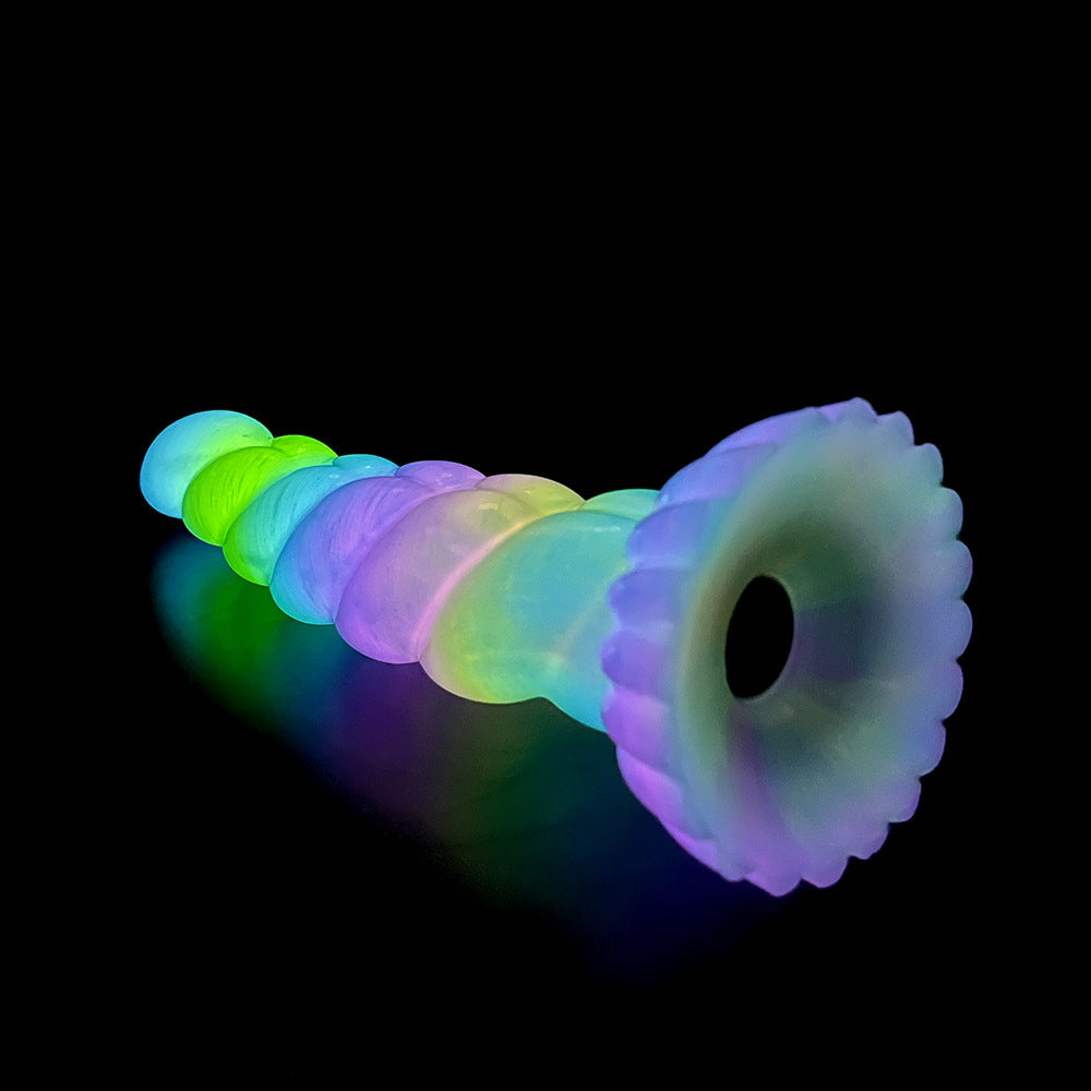 WistGlow – Fantasy Dildo – Spiral Texture & Glow-in-the-Dark Vibrating Dildo