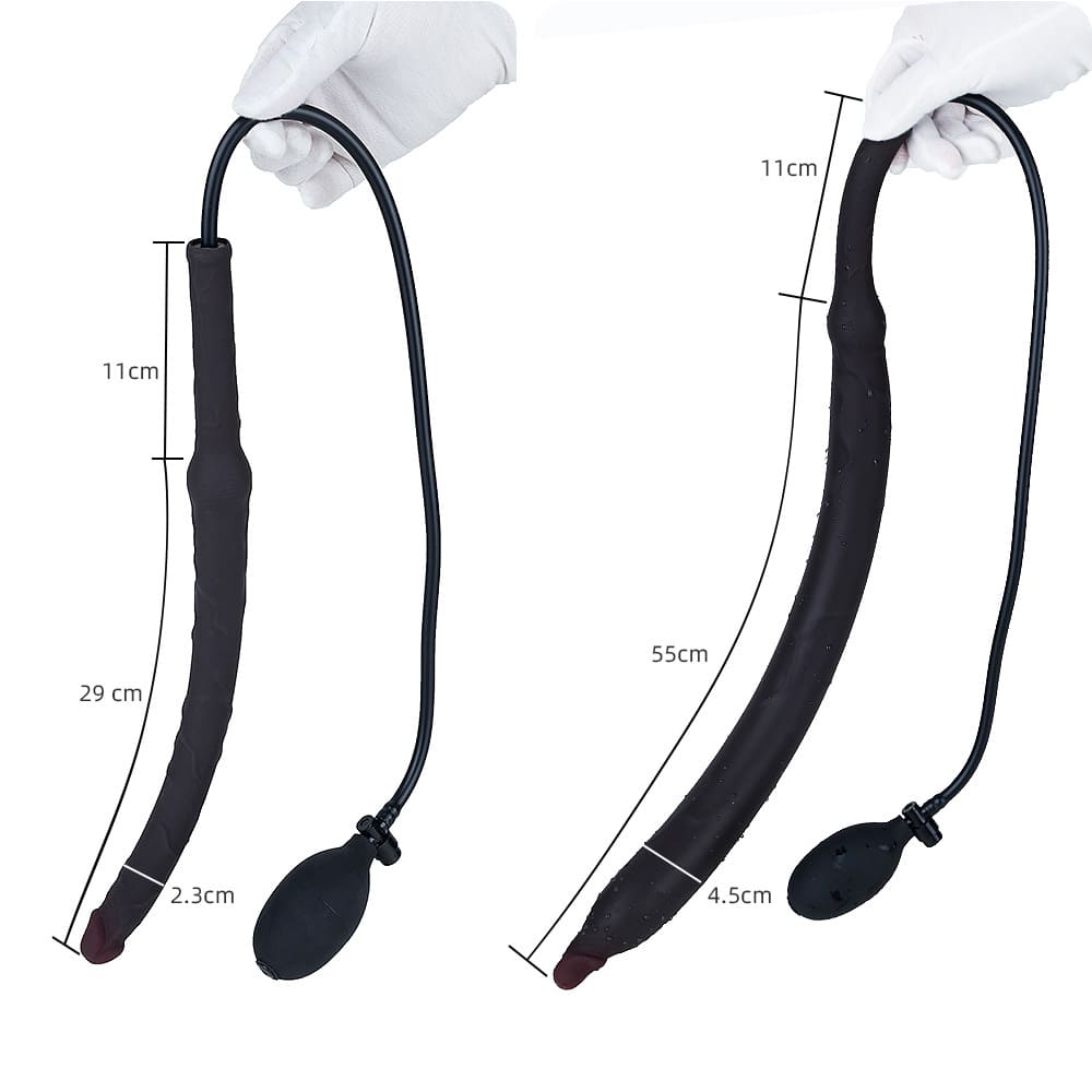 Wowza - Long Inflatable Silicone Butt Plug - Inflatable Anal Dildo