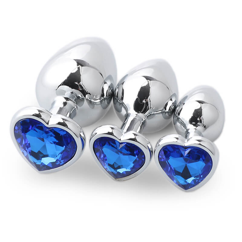 Heart Metal Anal Plug Set - Training Kit