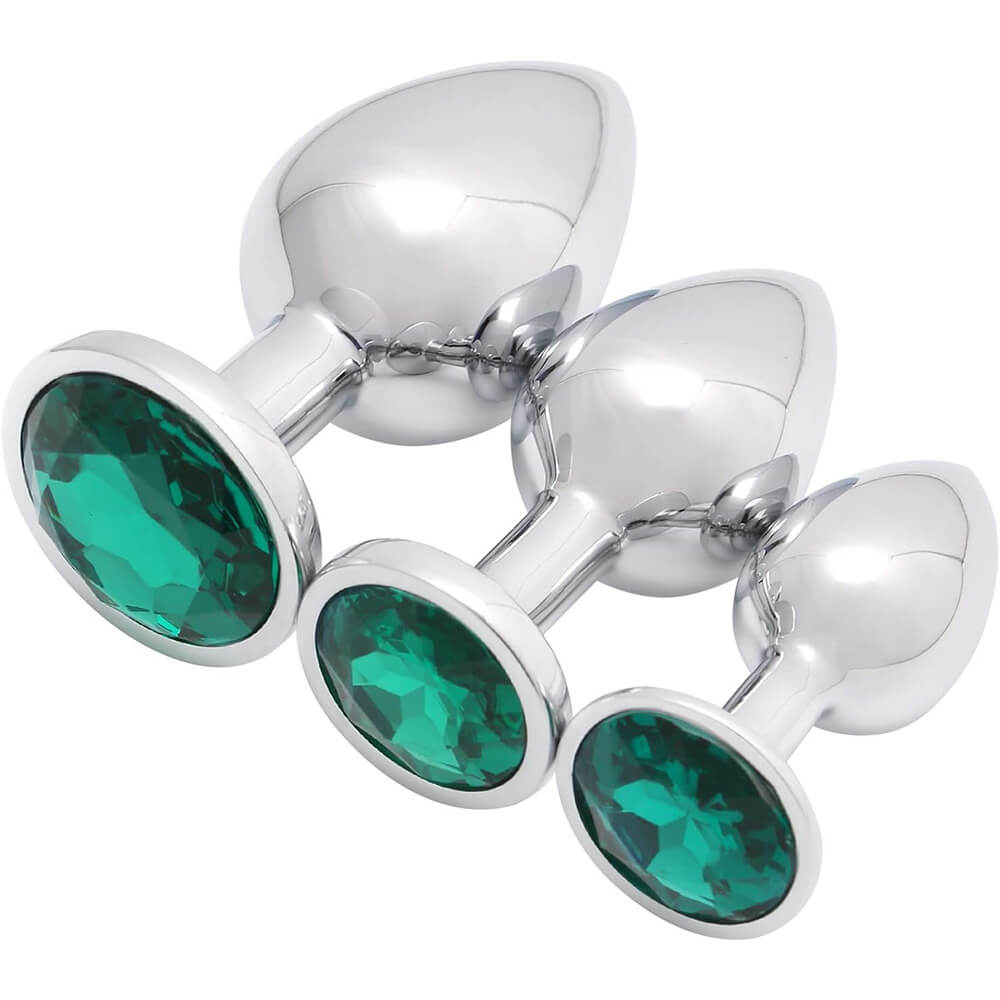 Jeweled Metal Butt Plug Set