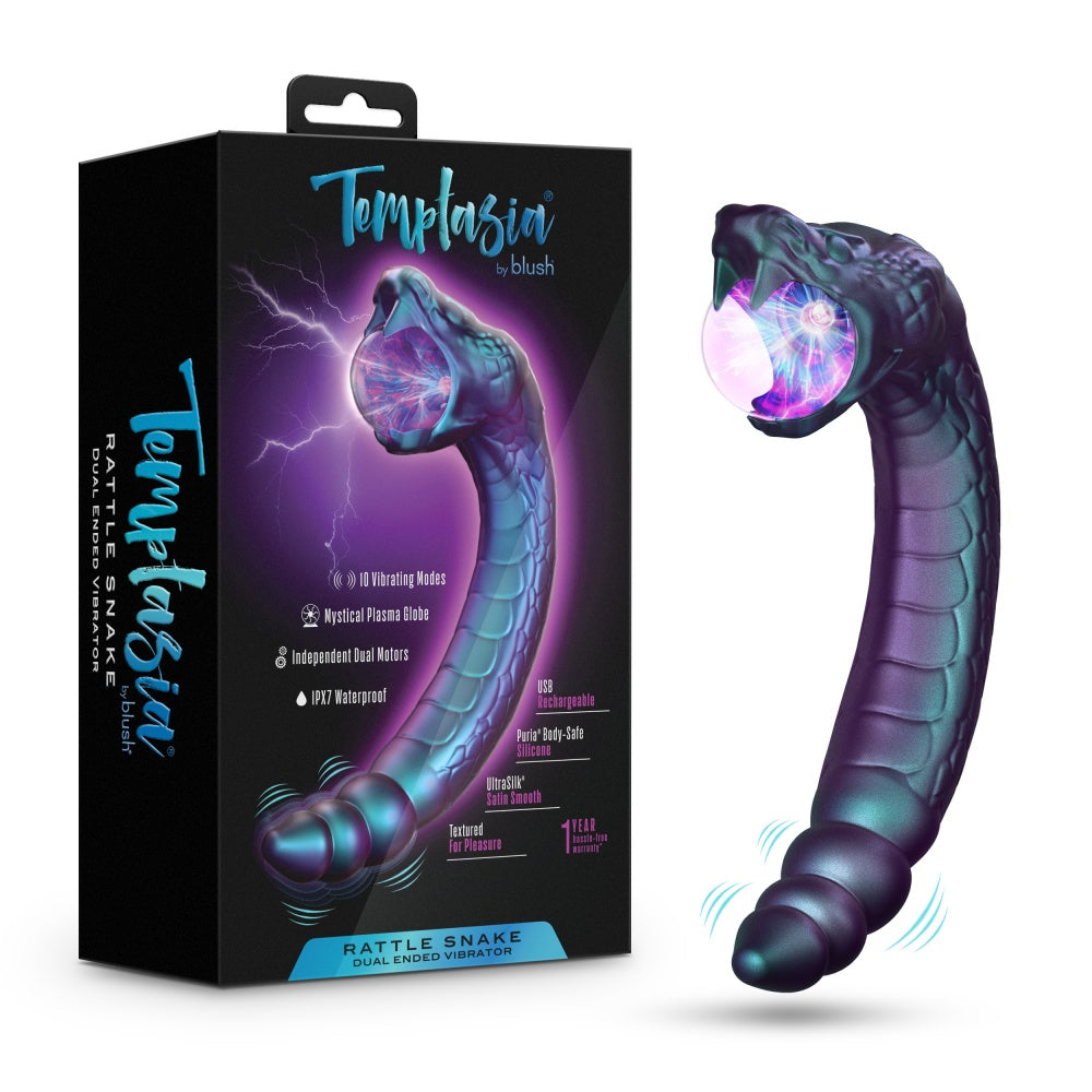Temptasia Rattlesnake Dual-Ended Vibrator - Plasma Vibrator - Prostate & G Spot Stimulator