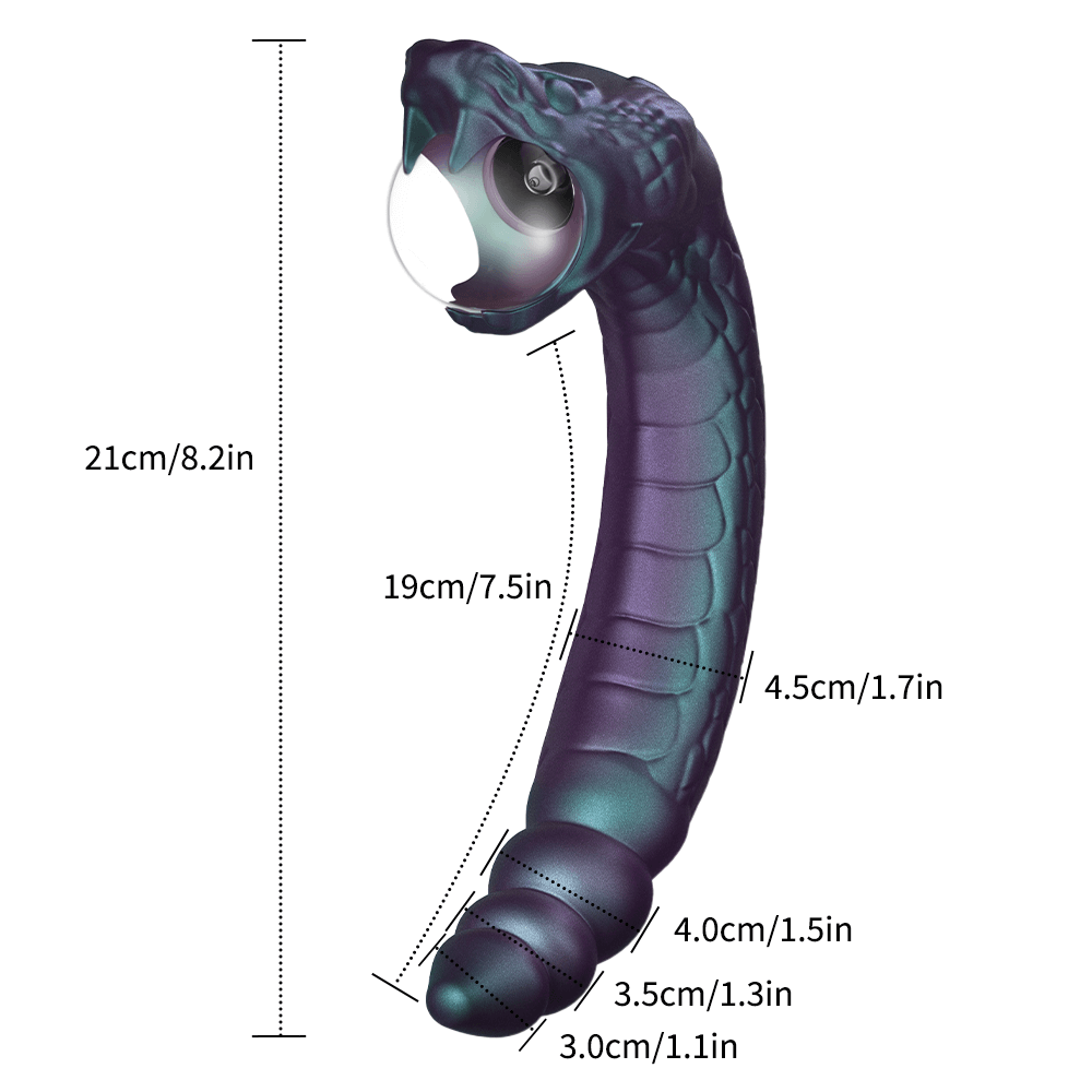 Temptasia Rattlesnake Dual-Ended Vibrator - Plasma Vibrator - Prostate & G Spot Stimulator