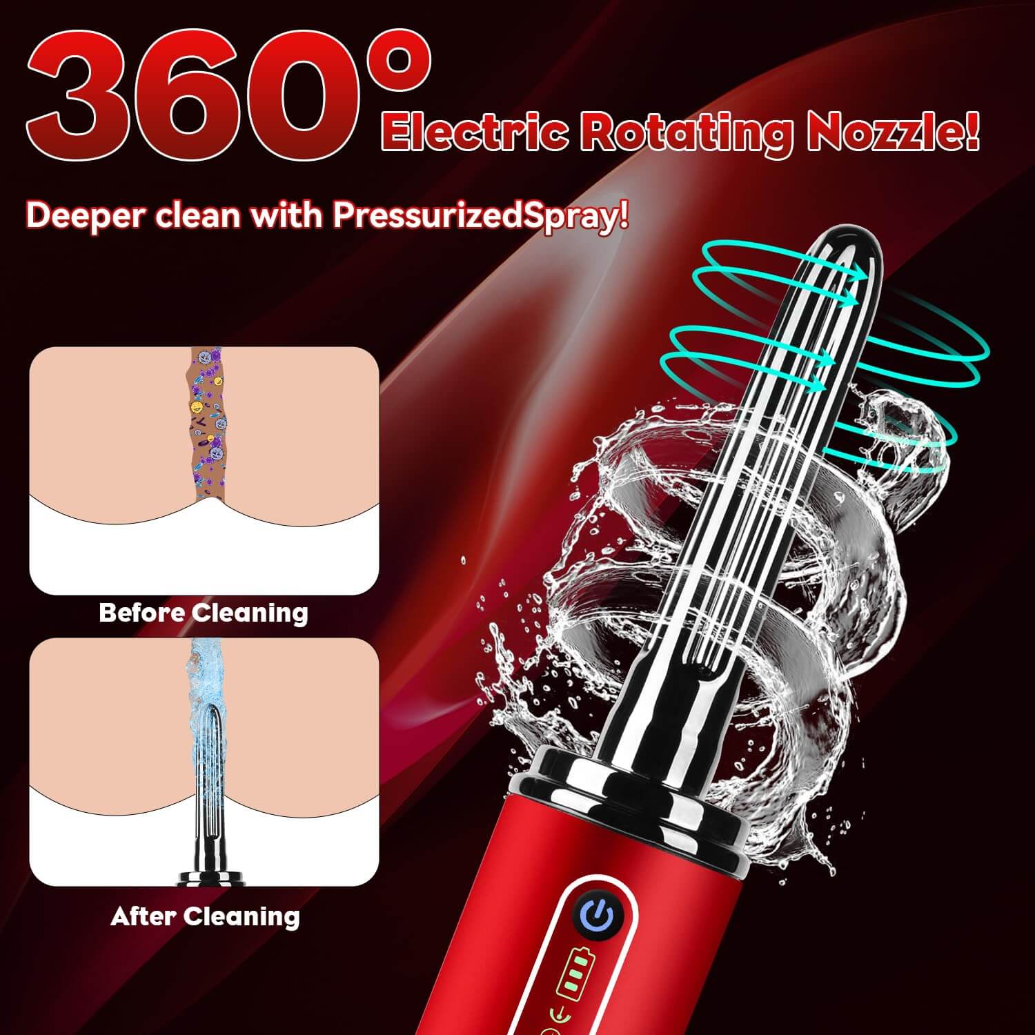 Traman - Electric Anal Douche - Rotating Nozzle