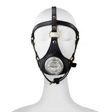 SM Leather Mask Head Strap Gag Deep Throat Perverted Slave Bondage Sex Toys