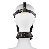 SM Leather Mask SM Leather Mask Head with Gag Conditioning Slave  Deep  Throat Perverted Bondage Chain Sex Toys