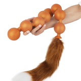 Different Size Anal Beads - 9 Bead Design with Tail - Comfortable Anal Toy