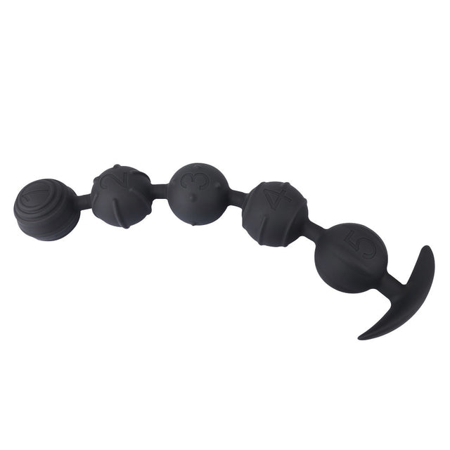Quality Silicone Anal Beads - Prostate Massage Anal Plug - 5 Bead with Tail