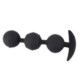 Liquid Silicone Anal Beads - 3 Beads with Tail - Anchor Base Anal Plug