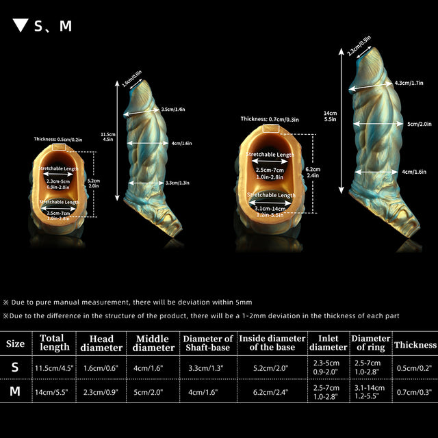 Nothosaur MEO'S ClOAK - 4-5 Zoll Penisverlängerungshülle - Drachenschwanzhülle - Penishülle zur Verzögerung der Ejakulation
